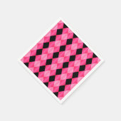 Folded Harlequin, roze-Black-PAPER PARTY NAPKINS Servet (Hoek)