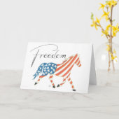 Folded Kaart Freedom Flag Horse van Sherry Jarvis (Gele Bloem)