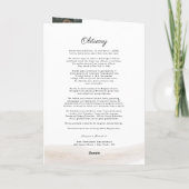 Folded Memorial Program with Photo Cover Kaart (Achterkant)