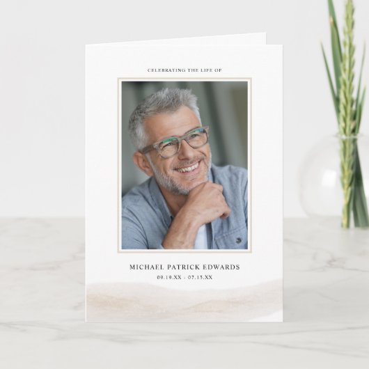 Folded Memorial Program with Photo Cover Kaart (Voorkant)