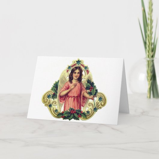 Folded Note Card VINTAGE ANGEL CUSTOM NAME Notitiekaartje (Voorkant)