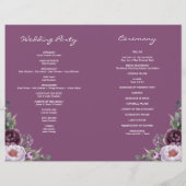 Folded Plum Peonies Wedding Program Booklet Flyer (Achterkant)