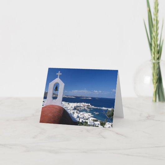 Folded Santorini Holiday Card Feestdagen Kaart (Voorkant)