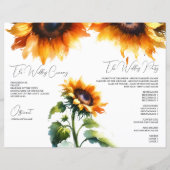 Folded Sunflower Wedding Programme -  (Achterkant)