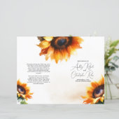 Folded Sunflower Wedding Programme -  (Staand voorkant)
