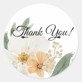 Folded Thank You Card Ronde Sticker
