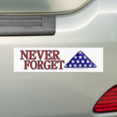 Folded USA Flag-Nooit Vergeet Bumpersticker (Op auto)