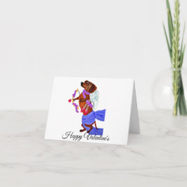 Folded Valentine's Day Dachshund cupid Card Bedankkaart