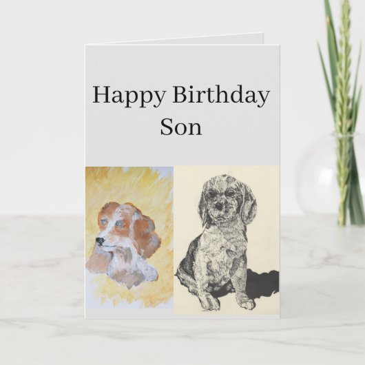 Folded Wenskaart Cild's Birthday Son Kaart (Voorkant)