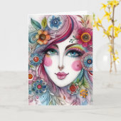 Folded Whimsical Card Kaart (Gele Bloem)