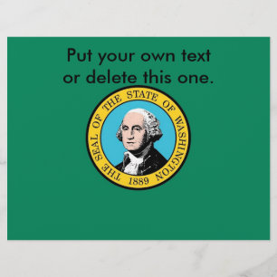 Folder met Vlag van Washington, V.S.