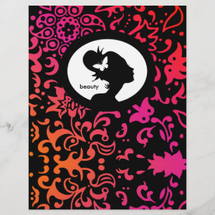 Folder Salon Vlinder Vrouw Silhouet Kleurrijk