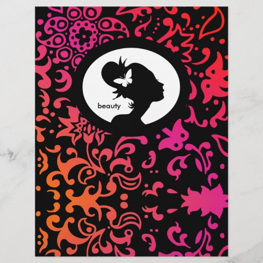 Folder Salon Vlinder Vrouw Silhouet Kleurrijk (Voorkant)