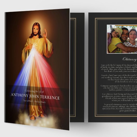 Folders Funeral Programme Divine Mercy Kaart