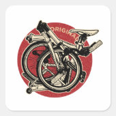 Folding Bike Vierkante Sticker (Voorkant)