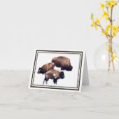 Folding Greeting Card - Bison in Winter Kaart (Gele Bloem)