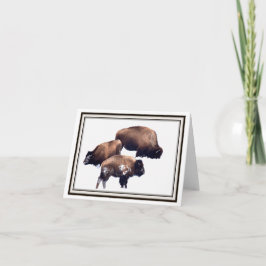 Folding Greeting Card - Bison in Winter Kaart