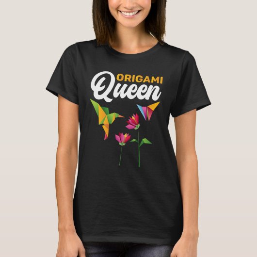 Folding Paper Origami Queen T-shirt (Voorkant)