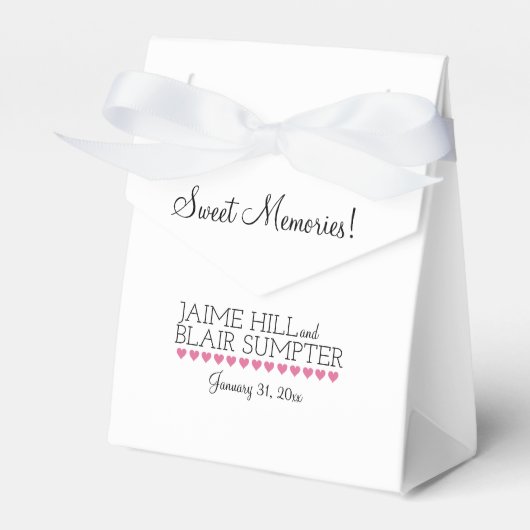 Foldover Cake Bag Typography Pink Heart Bedankdoosjes (Voorkant Zijde)