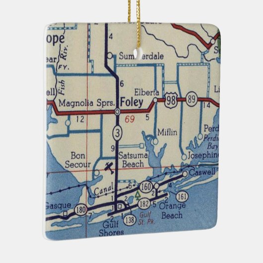 Foley AL  Map Keramisch Ornament (Rechts)