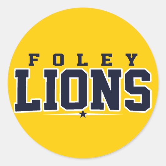 Foley High School; Lion Ronde Sticker (Voorkant)