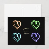 Folge Deinem Herzen Pop-Kunst Briefkaart (Voorkant / Achterkant)