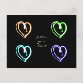 Folge Deinem Herzen Pop-Kunst Briefkaart