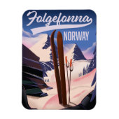 Folgefonna Noorwegen ski-poster. Magneet (Verticaal)