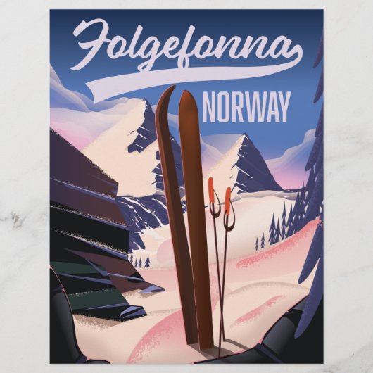 Folgefonna norway ski poster. flyer (Voorkant)