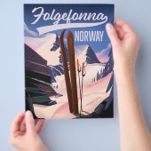 Folgefonna norway ski poster. flyer (Hand)
