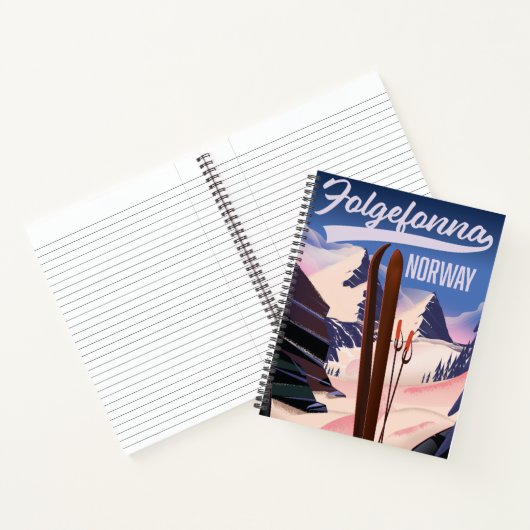 Folgefonna norway ski poster. notitieboek (Binnen)