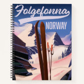 Folgefonna norway ski poster. notitieboek (Voorkant)