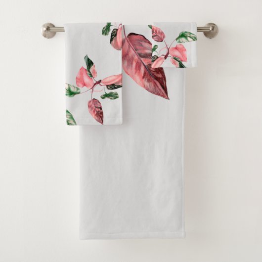 FOLHAGEM ROSA E VERDE BAD HANDDOEK (Insitu)