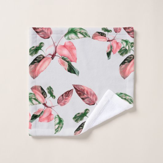 FOLHAGEM ROSA E VERDE BAD HANDDOEK (Wasdoekje)