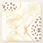 Folhas Douradas Kartonnen Onderzetters (Voorkant)