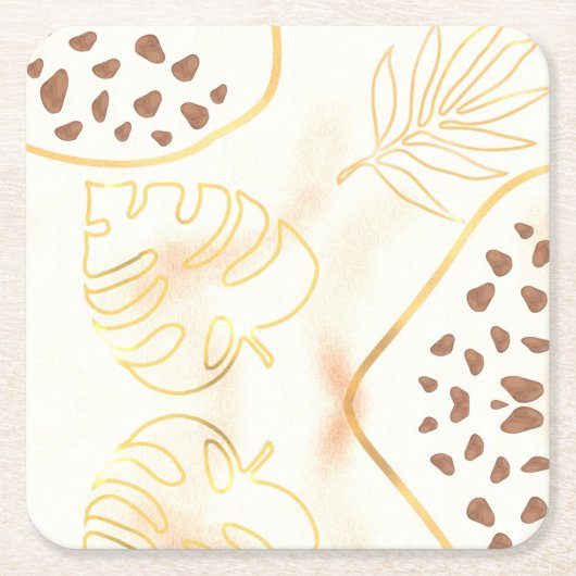 Folhas Douradas Kartonnen Onderzetters (Voorkant)