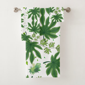 Folhas Verdes Bad Handdoek