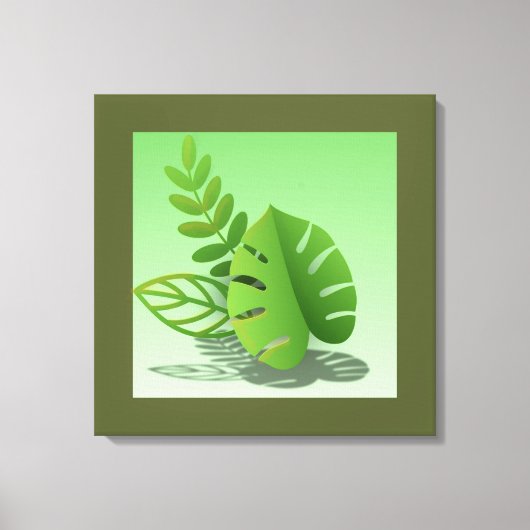Folhas Verdes Canvas Afdruk (Voorkant)