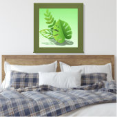 Folhas Verdes Canvas Afdruk (Insitu (Slaapkamer))
