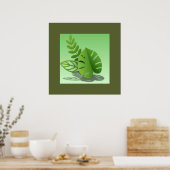 Folhas Verdes Poster (Keuken)