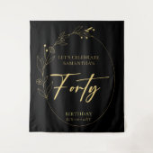 Foliage 40th Birthday Party Backdrop Tapestry Wandkleed (Voorkant)