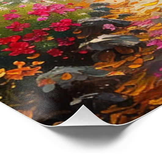 Foliage aangelegde tuin Poster (Hoek)