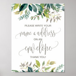 Foliage Adres Een Envelope Bord Poster