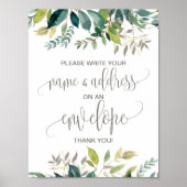 Foliage Adres op een envelop bord Poster (Voorkant)