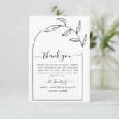 Foliage Arch Text Script Funeral Hartelijk dank Bedankkaart (Staand voorkant)