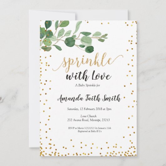 Foliage Baby Sprinkle Card nodigt botanisch uit Kaart (Voorkant)