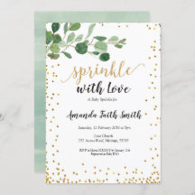 Foliage Baby Sprinkle Card nodigt botanisch uit