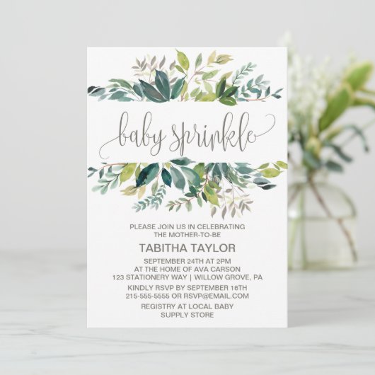 Foliage Baby Sprinkle Kaart (Staand voorkant)