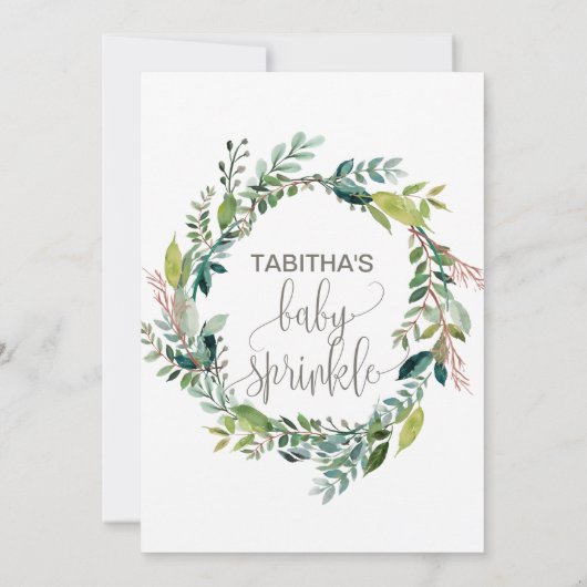 Foliage Baby Sprinkle Kaart (Achterkant)