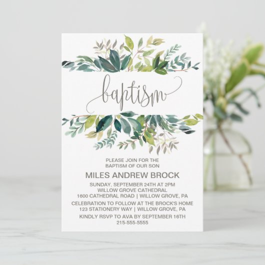 Foliage Baptisme Kaart (Staand voorkant)